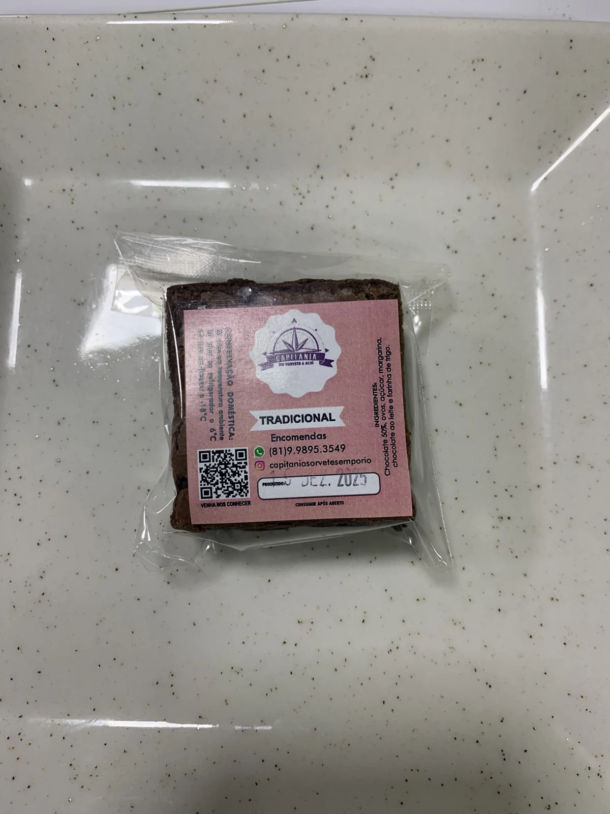 Brownie Tradicional da Capitania em embalagem individual